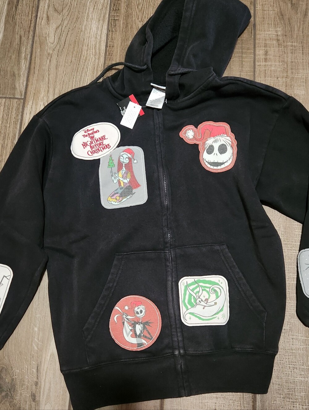 The Nightmare Before Christmas Black Patch Zip Hoodie